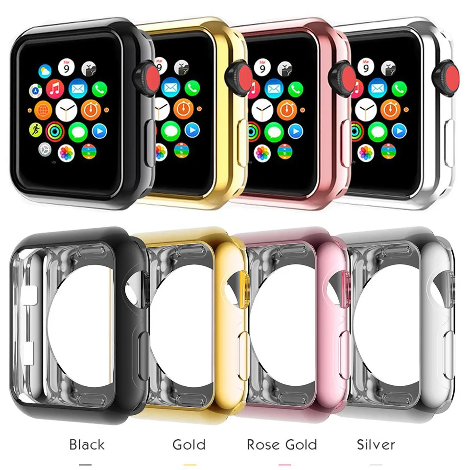 Защитный чехол из мягкого силикона для Apple Watch 40 мм 44 мм iWatch серии 1 2 3 4 42 мм 38 мм