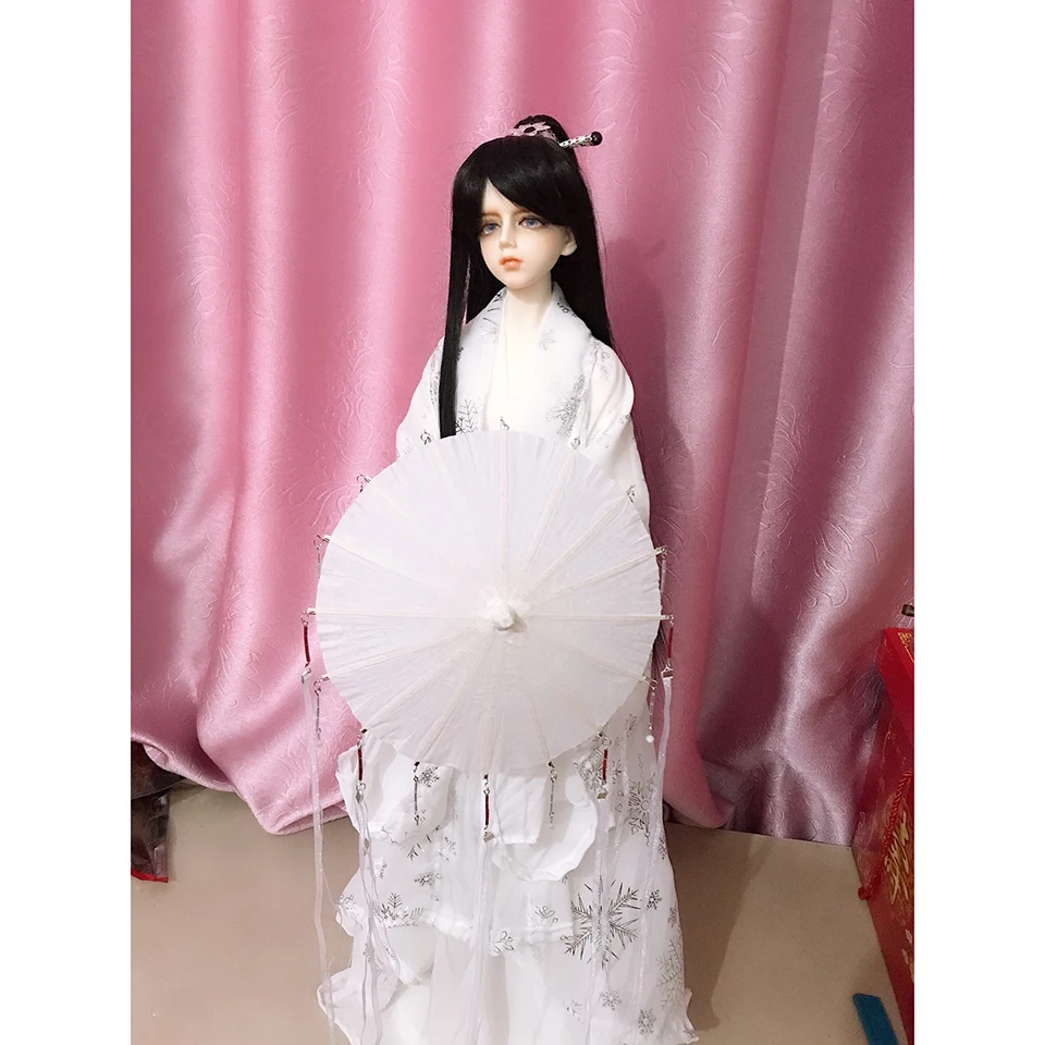 Bybrana 1 шт. bjd парик для мальчиков черный с хвостиком длинная кукла с прямыми волосами длинный парик для шарнирной куклы 1/3 1/4 1/6 1/8