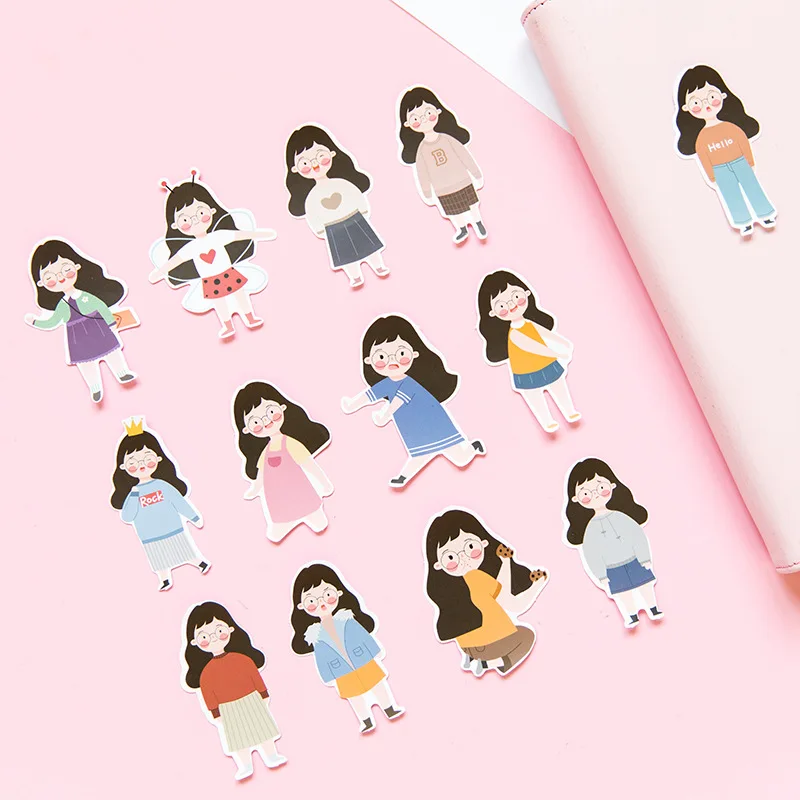 Милые наклейки 30 шт./лот Мультяшные для девочек с изображением персонажей
