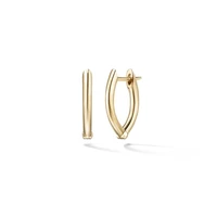 original brand 925 sterling silver plain minimalist v shape small huggie hoop earring gold plated jewelry