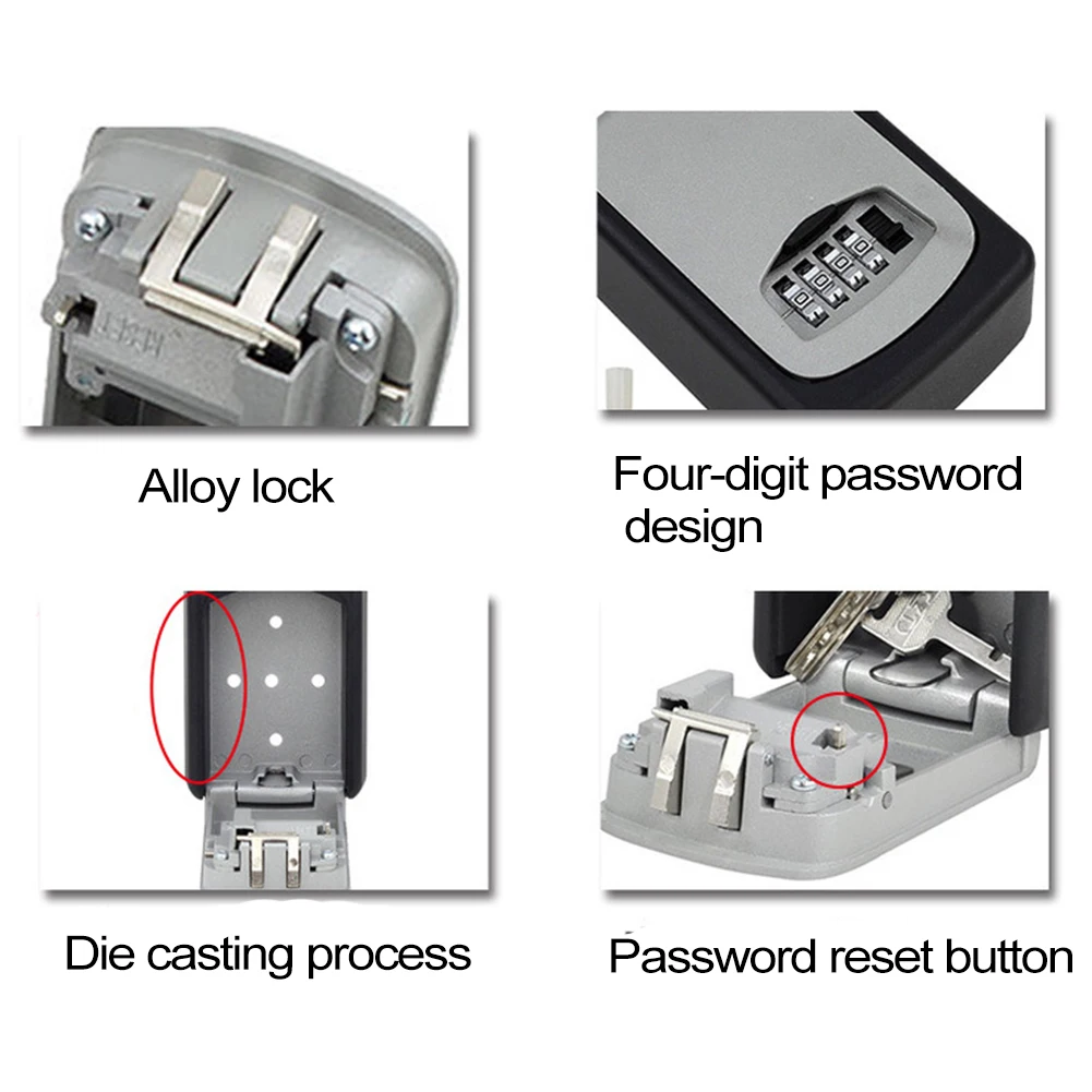 С 4 значным кодовым замком уличная коробка для хранения безопасный замок с