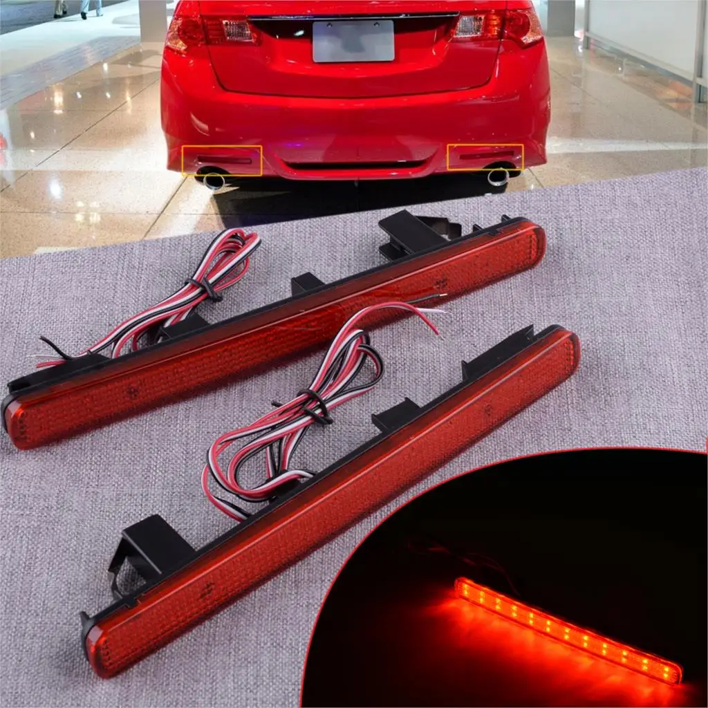 

Высокое качество 2 шт. красный светодиодный задний бампер отражатель сигнала поворота светильник фонарь стоп-сигнала подходит для Acura TSX 2009 ...