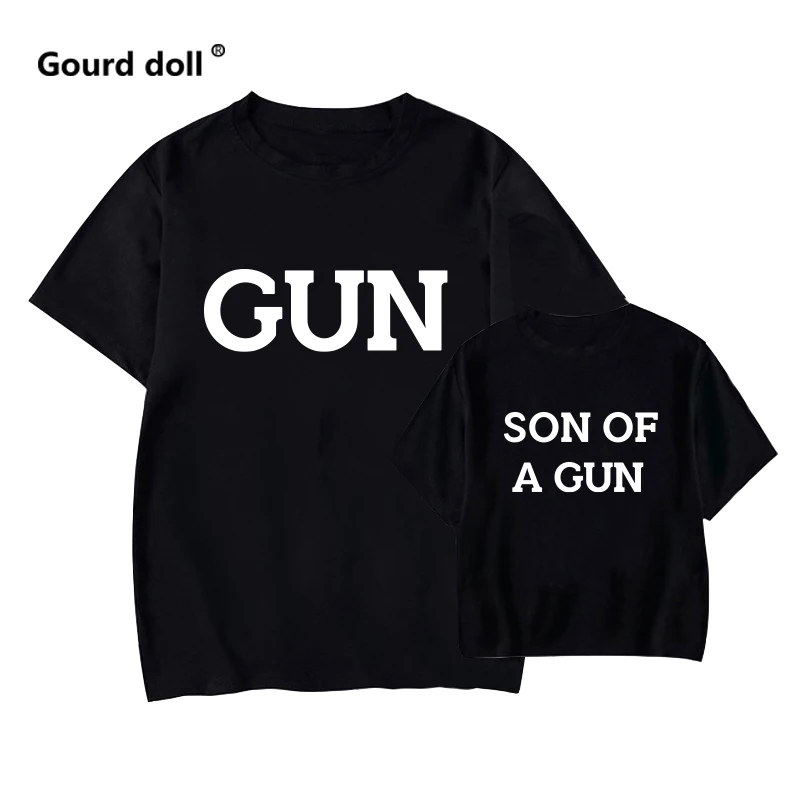 Пистолет SON OF A GUN маленькая милая футболка для всей семьи летняя одежда папы и