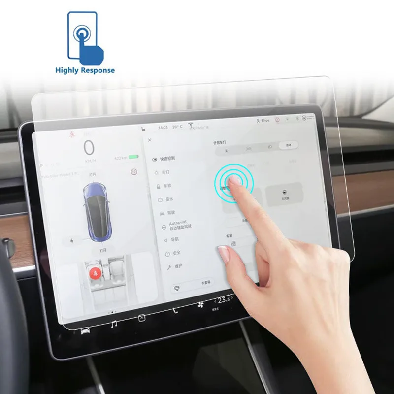 Аксессуары для Tesla Model 3 S X автомобильная навигация сенсорный экран закаленное