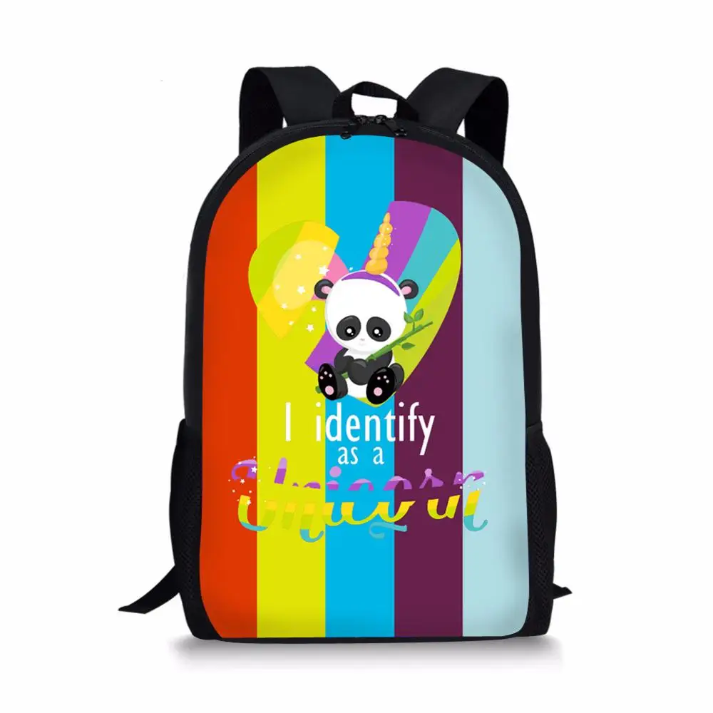 HaoYun Children's Backpack Panda Colorful Unicorn Pattern Students School Bags Teenagers Book-Bag Mochila Women's Travel Bag