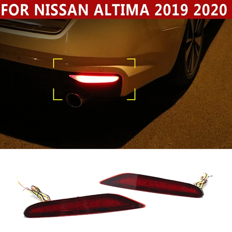 pcmos 2Pcs Fog Lamp Assembly For Nissan Altima 2019 2020 LED Rear Bumper Decoration Led Brake Light Car New | Автомобили и