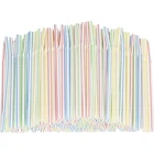 Гибкие пластиковые соломинки 1000 разных цветов длиной 8 дюймов, 1500одноразовые трубочки шт.