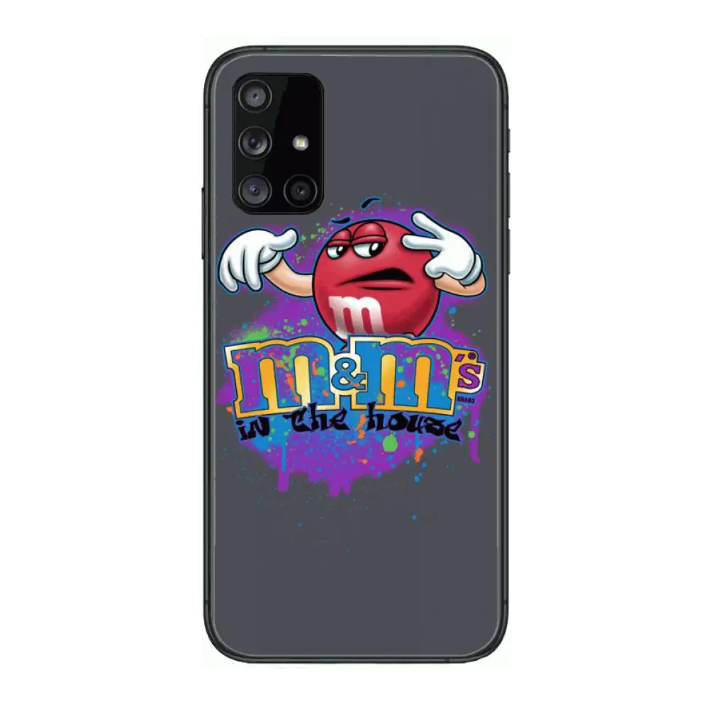 

Popular M&M Chocolate style Phone Case Hull For Samsung Galaxy A 90 50 51 20 71 70 40 30 10 80 E 5G S Black Shell Art Cell Cove