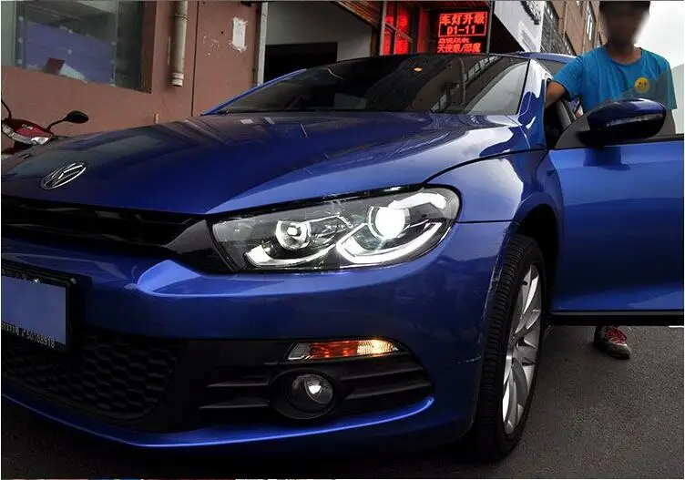 Автомобильный Стильный чехол для VW scirocco 2009- фары светодиодный фары DRL Объектив Двойной Луч Ксенон