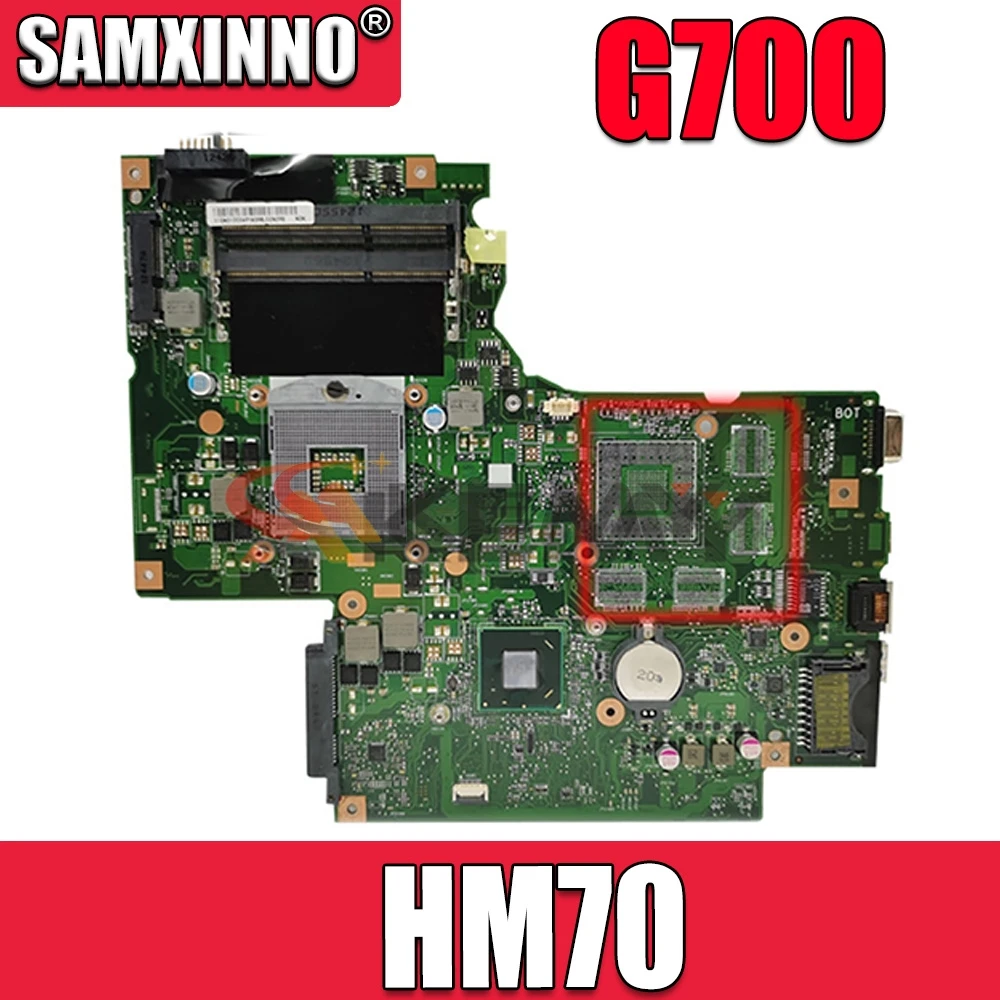 

Akemy 11S90003140 BAMBI MAIN BOARD rev 2.1 For Lenovo IdeaPad G700 Laptop motherboard 17.3 inch GMA HD HM70 free cpu