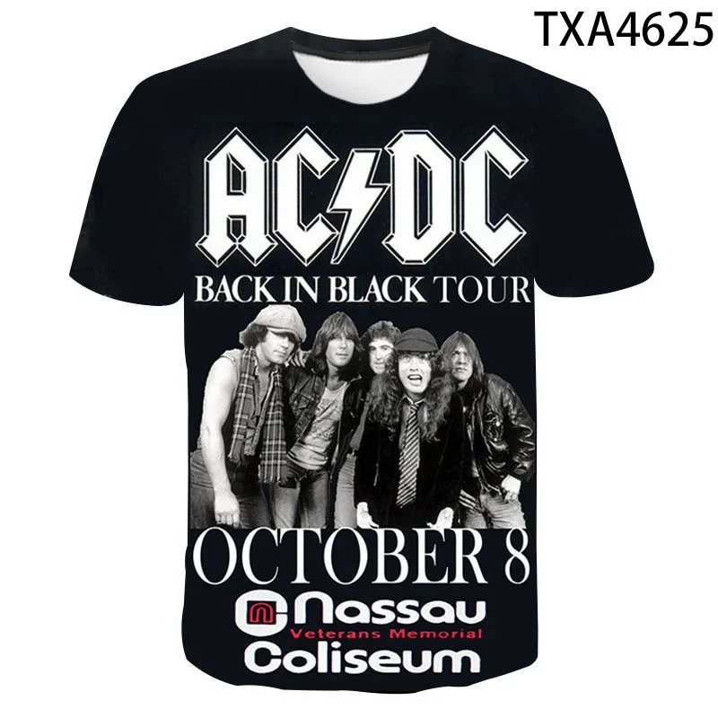 

Summer short-sleeved top rock print ac/DC-3DT casual shirt comfortable and breathable oversized T-shirt 6xl