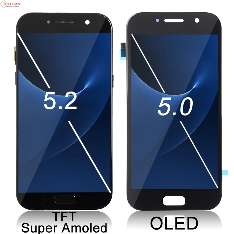 Акция HH Super Amoled A520 Lcd для samsung Galaxy A5 дисплей с кодирующий преобразователь сенсорного экрана в сборе A520F Lcd с рамкой