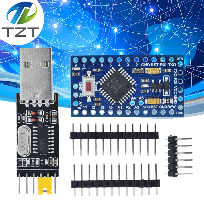 Pro Mini 328 3.3V/8M 5V/16M ATMEGA328 ATMEGA328P-AU 3.3V/8MHz 5V/16MHZ for Arduino Driver CH340G PL2303 FT232RL CP2102 - купить по