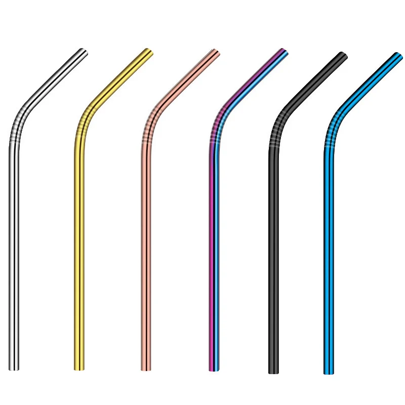 Металлические питьевые соломинки из нержавеющей стали гибкие/Прямая форма легко