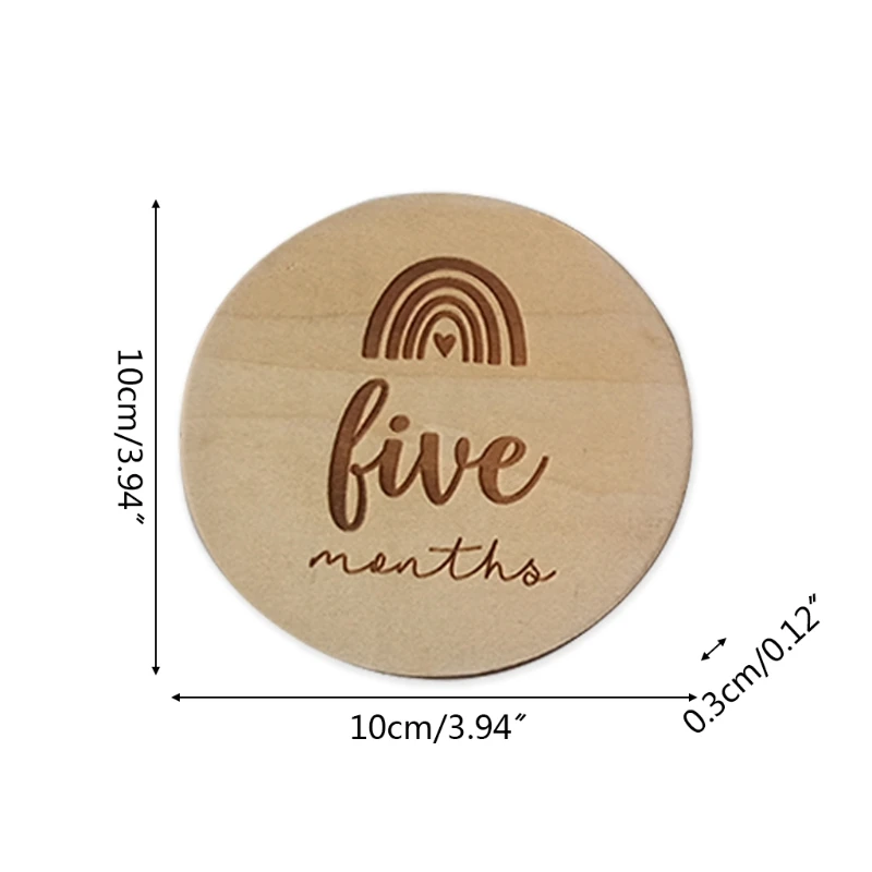 

50LE 14 Pcs Newborn Milestone Blocks Wooden Commemorative Baby Birth Monthly Recording Cards Infant Photography Props Toy