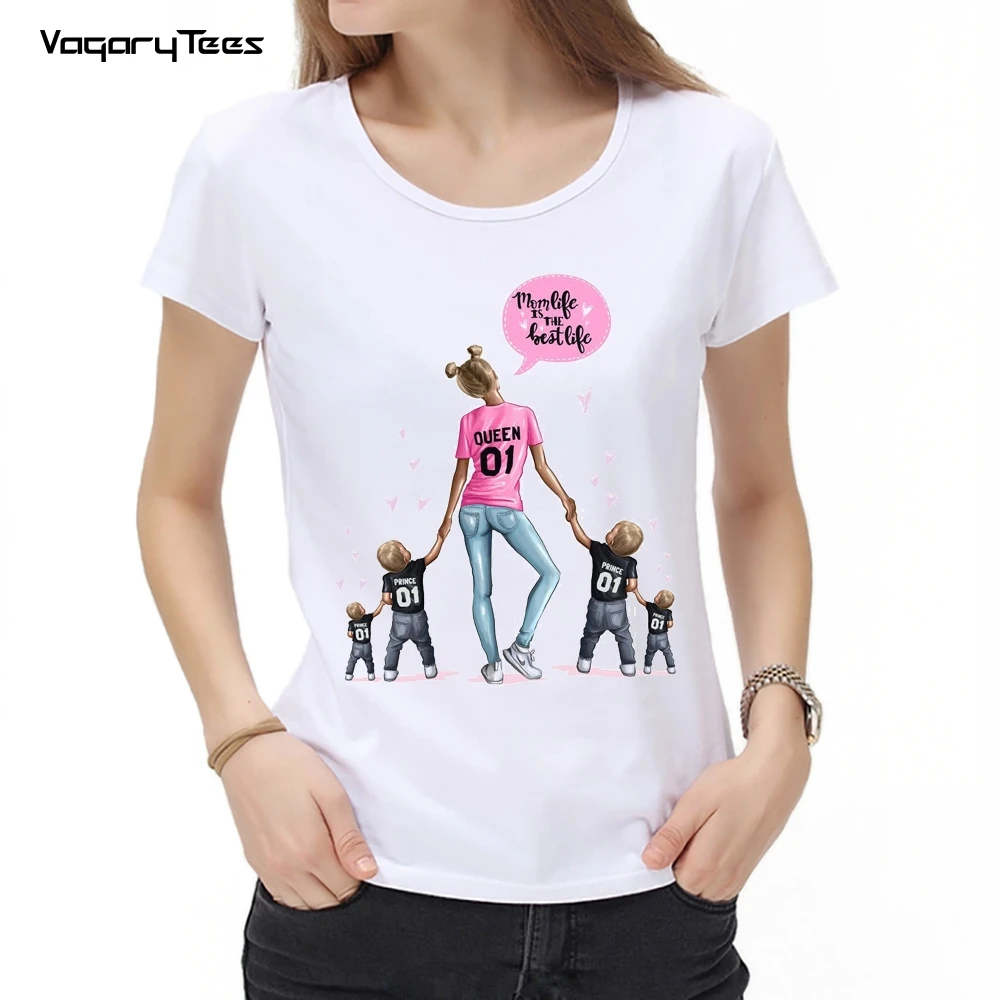 

Fashion family matching clothes mom with son daughter mum T-shirt kids girl boys Member of my family casual loves Mama T shirt