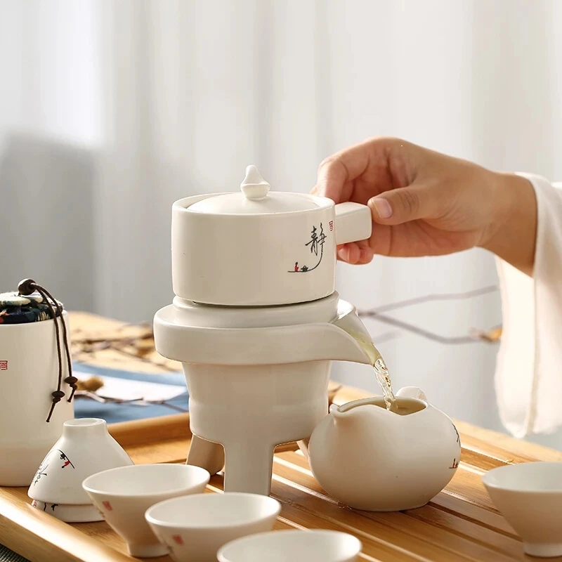 

Полуавтоматический чайный сервиз Kungfu, керамический чайник, чайник Kungfu