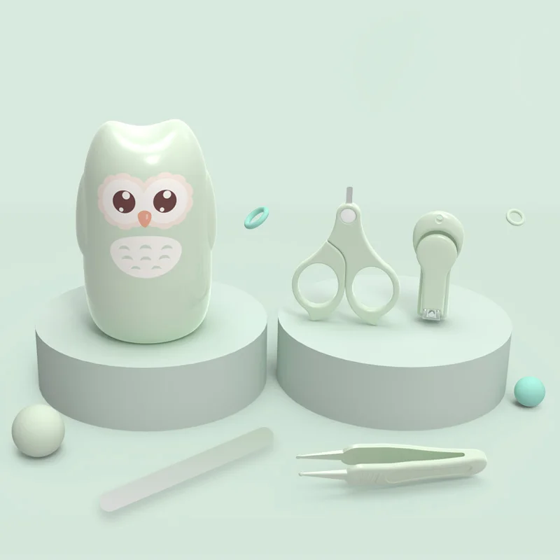 green owl Безопасная машинка для стрижки ногтей для ухода за ребенком, мультяшная машинка для триммера, маникюра, педикюра, ножницы для стрижки ногтей, детские ножницы для ухода за ногтями - Цвет: green owl