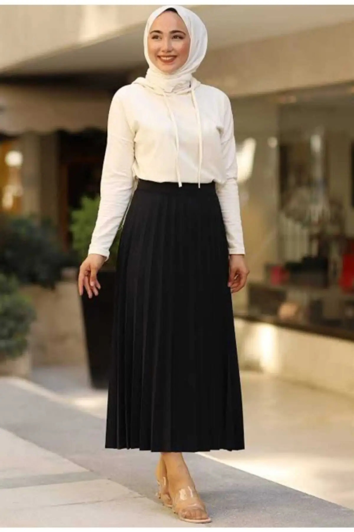 

Black piliseli Long Skirt Women Muslim Clothing Skirt