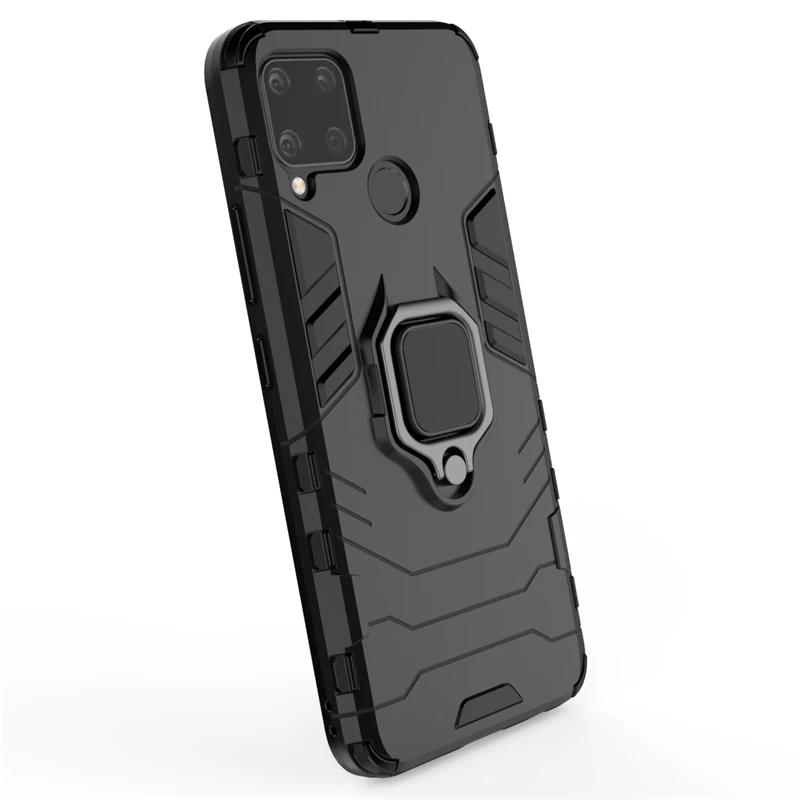 for oppo realme c15 case protective case for realme c15 c11 c21 c20 c12 c17 c21 q3 cover armor silicone shell finger ring cover free global shipping