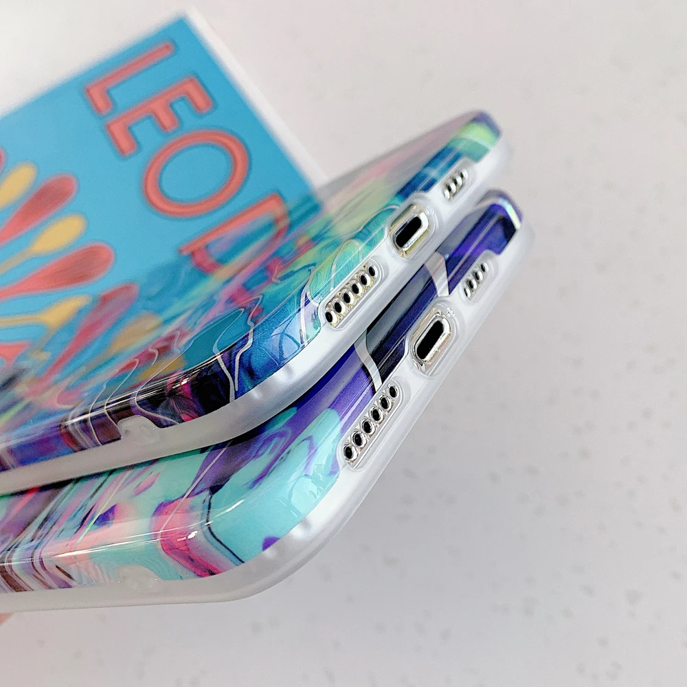 Чехол для телефона LOVECOM Dream Laser Line Marble iPhone 12 Mini 11 Pro Max XR X XS 7 8 Plus мягкий чехол задней