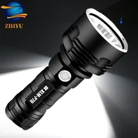 usb rechargeable led flashlight l2 p70 high power strong light field rescue outdoor waterproof camping runnning night fishing