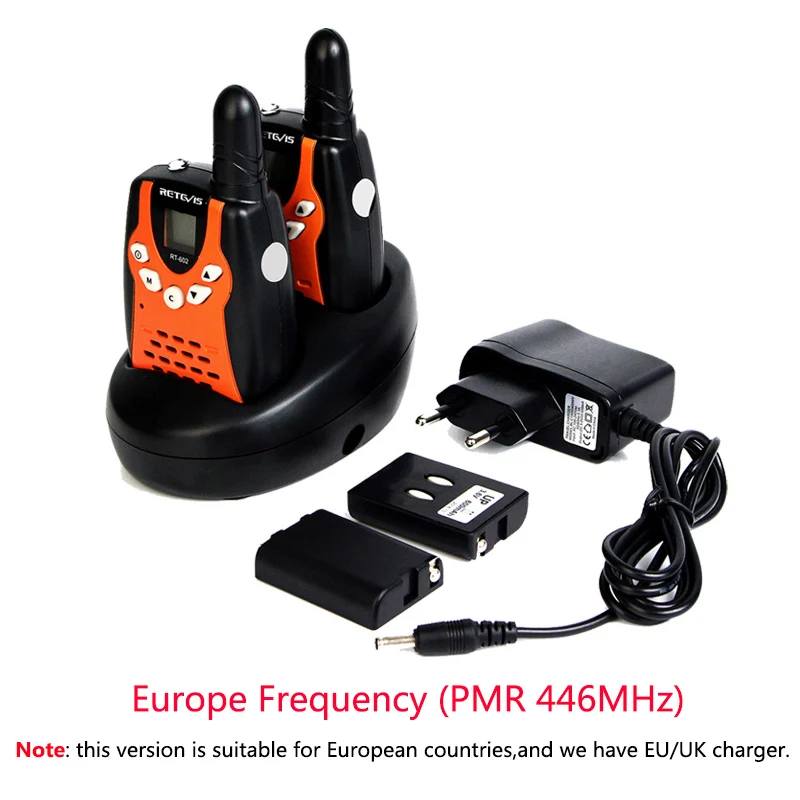 2 шт перезаряжаемая рация для детей Retevis RT602 Walky Talky для детей 0,5 Вт PMR Talkie-рация с батареей Рождественский подарок - Цвет: Europe Frequency PMR