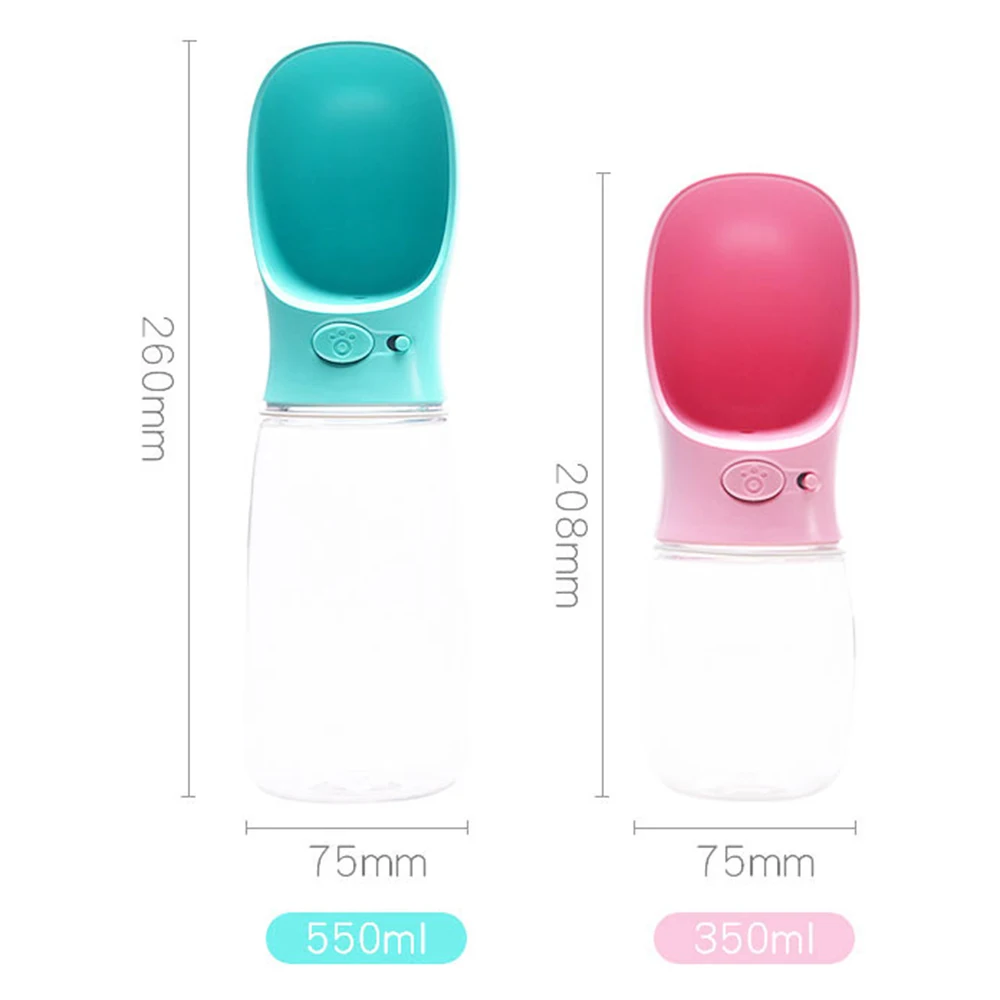 

Pet Accompany Water Bottle Dog Travel Water Cup Outdoor Portable Cat Drinking Water Feeder Fountain Pet Puppy Bowl 350/550ML