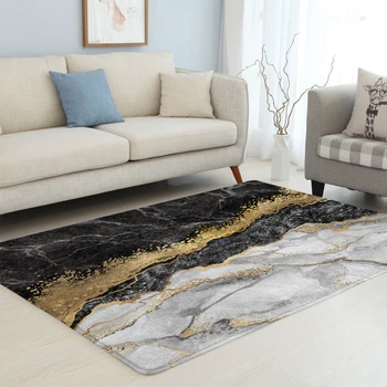 BlessLiving Marble Large Carpets for Living Room Black Golden Floor Mat Modern Non-slip Area Rug 152x244cm Luxury Tapis Dropship 2