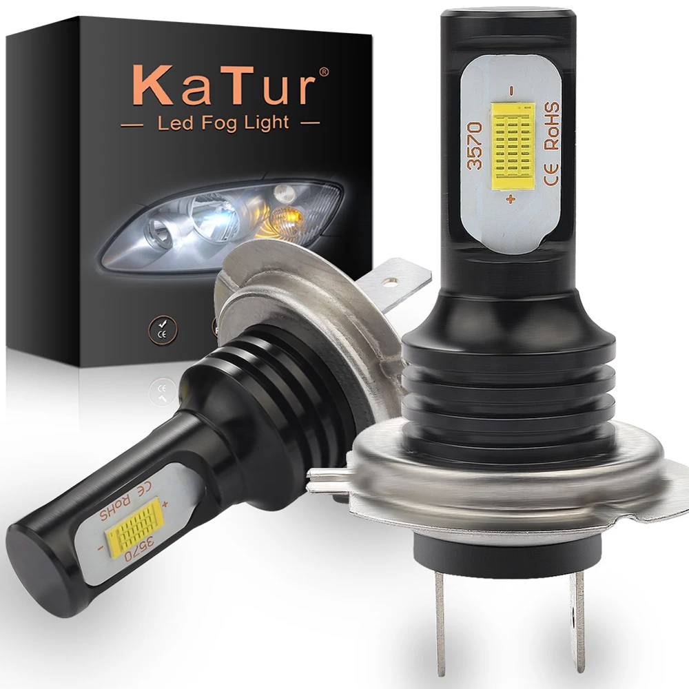 2 шт. Автомобильные светодиодные лампы 72 Вт H7 12 В 6500 К|Передние LED-фары для авто| |