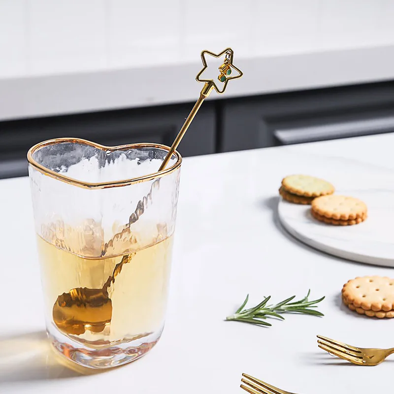 Ложка для смешивания чая и кофе Золотая ложка с длинной ручкой десертные ложки из