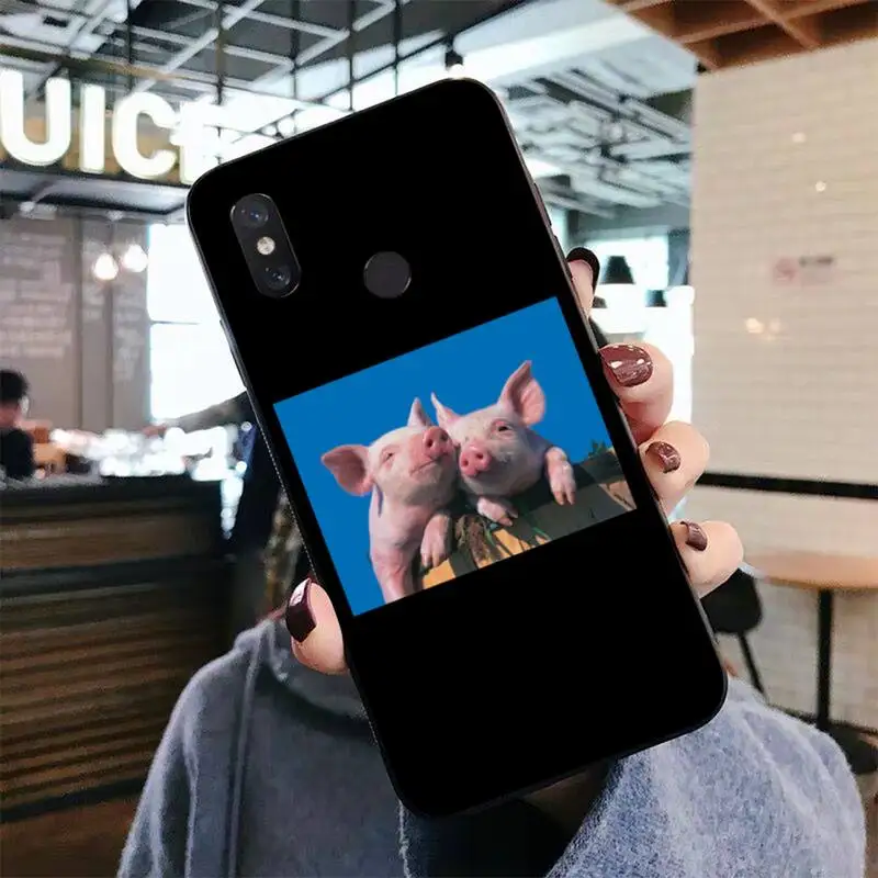 

Cute Little Pink Pet Pig Phone Case for Xiaomi mi 5 6 8 9 10 lite pro SE Mix 2s 3 F1 Max2 3