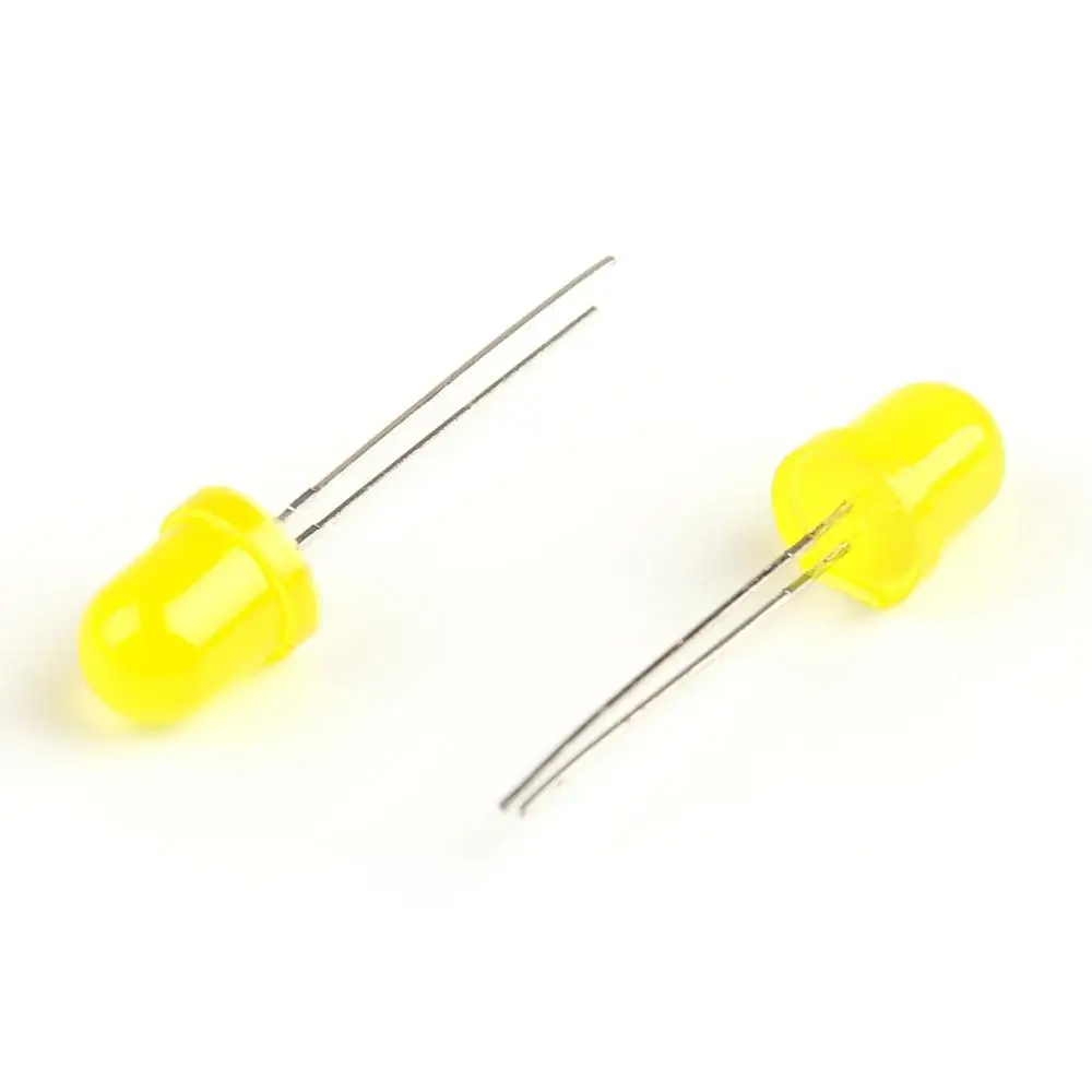 

Artudatech 500Pcs 8mm LED Yellow Color Diffused Light Emitting Diode Lamp Round Top DIY F8