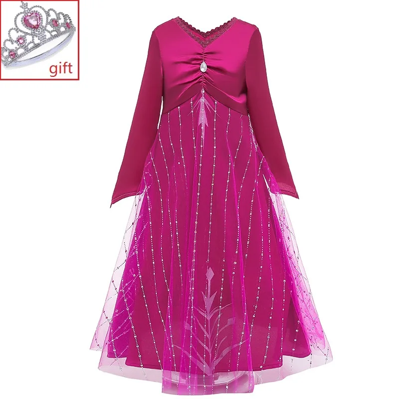 Vestidos infants платья для девочек детские костюмы на Год рождественское платье для вечеринок милые платья в стиле принцессы Эльзы Анны маскарадный костюм - Цвет: as picture