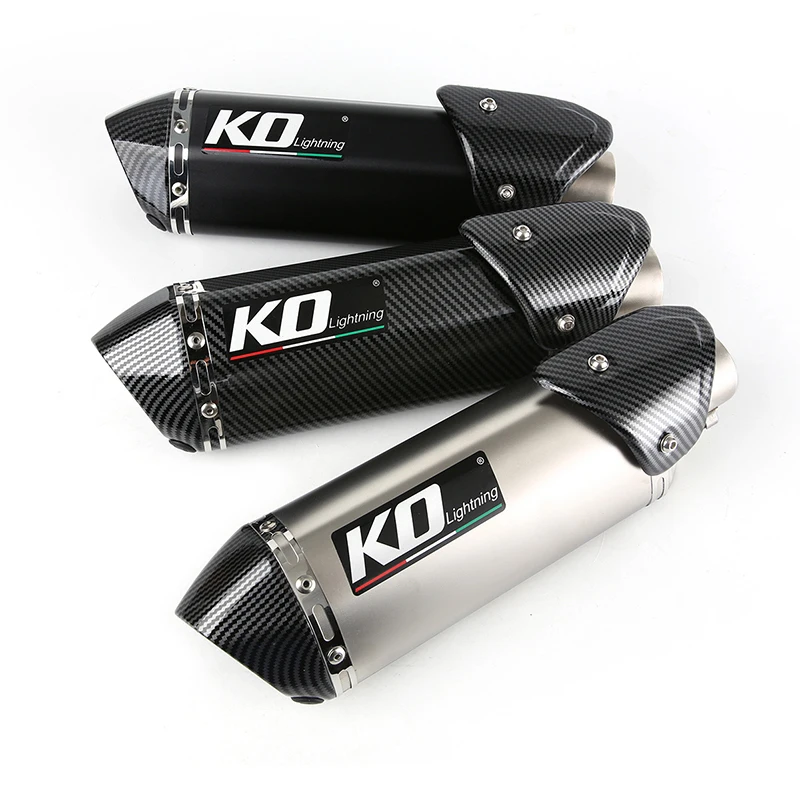 

Motorcycle 51mm Exhaust Muffler Pipe Stainless Steel Tail Escape with Removable DB Killer Heat Guards for YZF-R3 CBR300R CBR500R