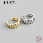 WANTME 925 пробы серебро в стиле панк-рок, унисекс, гот клипсы для ушей в форме для Для женщин мужчин 1 шт. минимализм Кафф серьги, ювелирное изделие, подарок