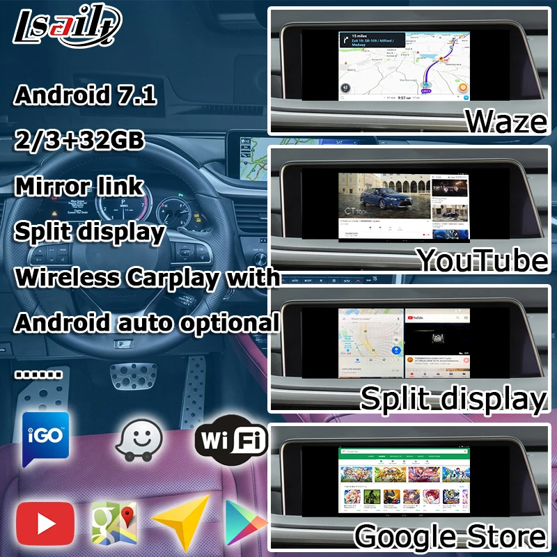 Android/carplay интерфейсная коробка для Lexus RX- 12,3 видео интерфейс с дистанционным сенсорным управлением RX350 RX450h по lsailt
