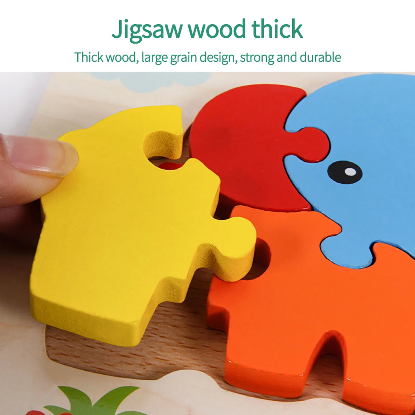 

Wooden Puzzles Intelligence Kids Toy Colorful Cartoon Puzzles Hand-Eye Coordination Development Early Education Learning Toys