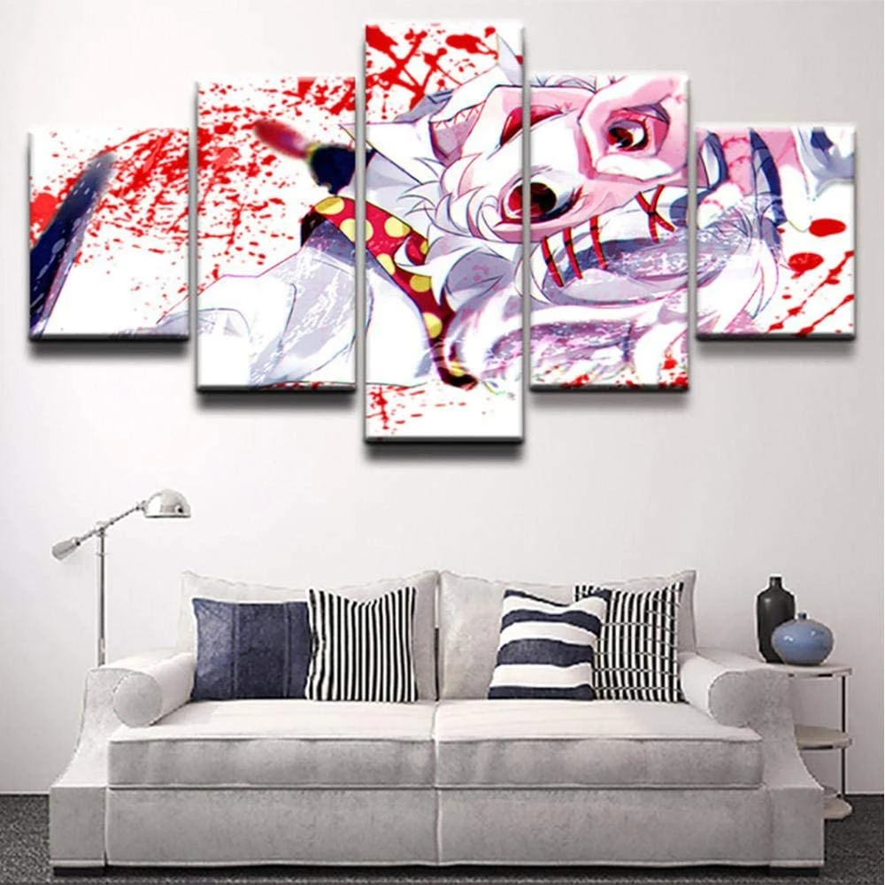 

5 Piece Wall Art Canvas Anime Manga Tokyo Ogre Pictures Figure Search Officer Posters Modern Living Room Decoration Paintings