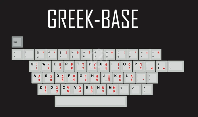 Greek Base x1 Kpreпаблик 139 греческий корневой шрифт язык письмо вишня профиль краситель Sub Keycap PBT для gh60 xd60 xd84 cospad tada68 87 104 fc660 - Цвет: Greek Base x1