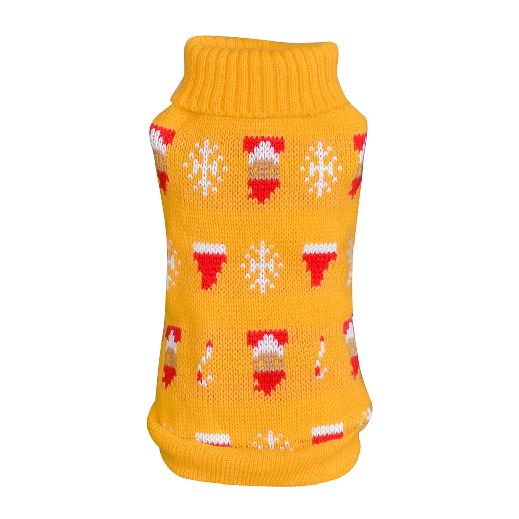 Свитер для собак, вязаная одежда для домашних животных, собак, кошек, осенняя теплая зимняя водолазка, Рождественский свитер, костюм, одежда