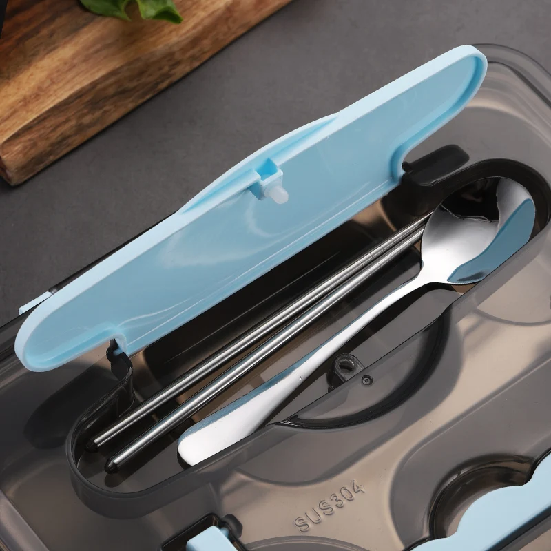 Ланч бокс контейнеры с отсеками Портативный ручкой для детей из нержавеющей