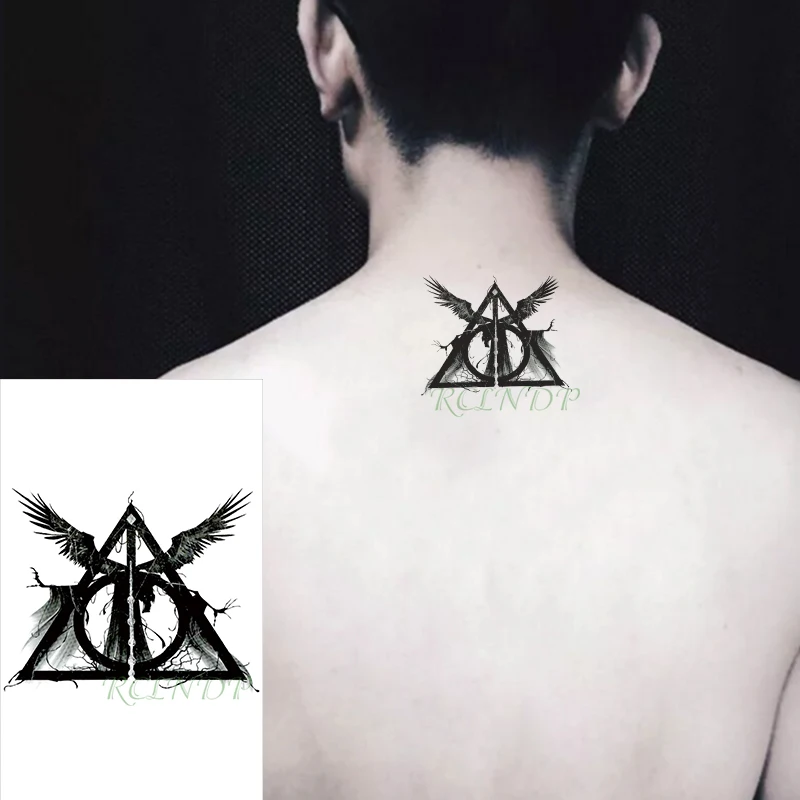 Водостойкая Временная тату наклейка персонажи фильма крылья темная серия черный