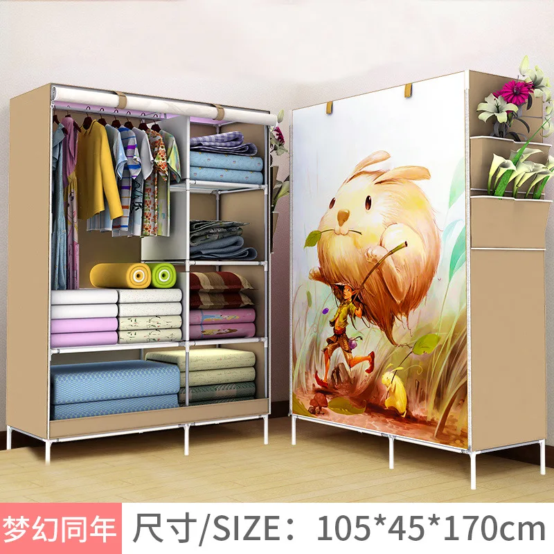 

2022 Тканевый шкаф, складной простой гардероб, нетканый Фотофон, панорамный мультяшный домашний гардероб