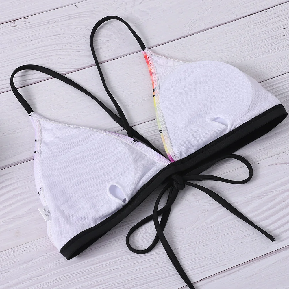 Женский треугольный комплект бикини пляжные купальники с тропическим кокосовым