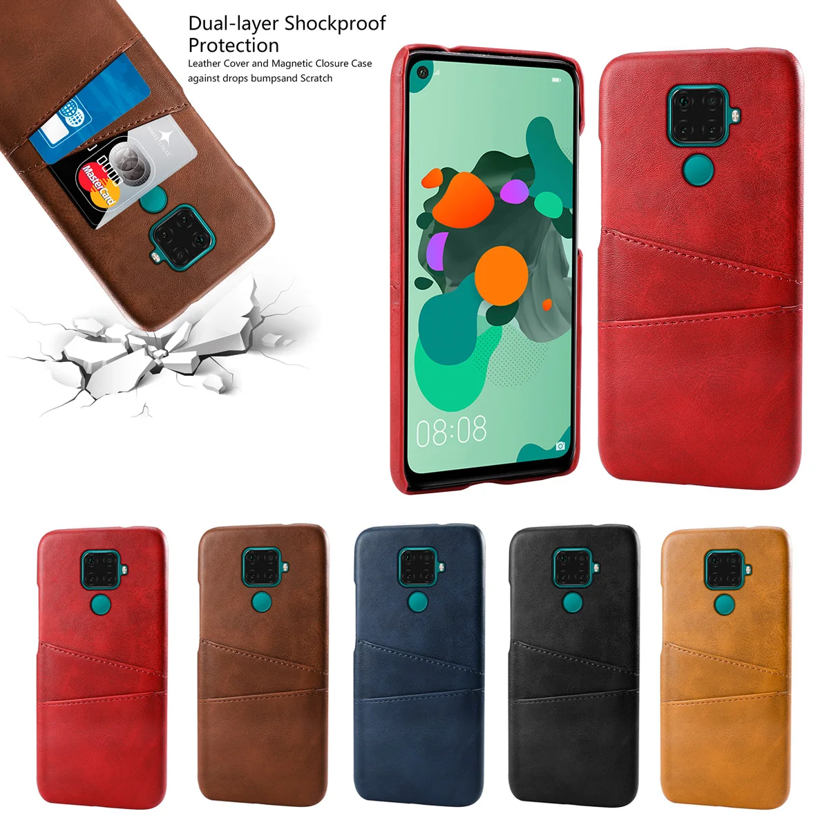Для huawei mate 30 Lite nova 5i Pro Чехол для задней панели из кожи ПУ и ПК с зернистым