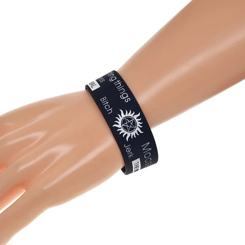 

1PC Supernatural Saving People and Hunting Things Silicone Wristband 1 Inch Widh Black