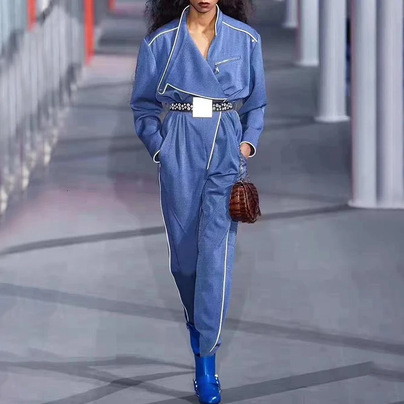 Комбинезон с завышенной талией женский весна осень| |