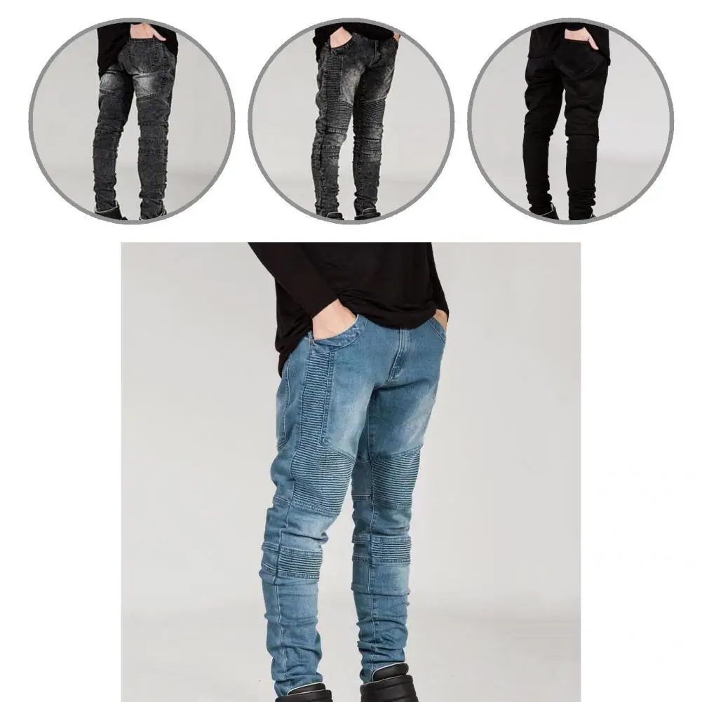 

Сказочные весенние брюки с отличной строчкой, мужские джинсы, однотонные, быстрые цвета