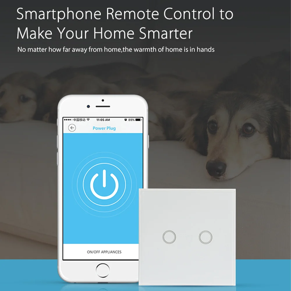 

WiFi Smart Switch RF433 Remote Control Glass Panel Light Switch Smart Life Tuya Works with Alexa Echo Google Home 1/2/3 Gang
